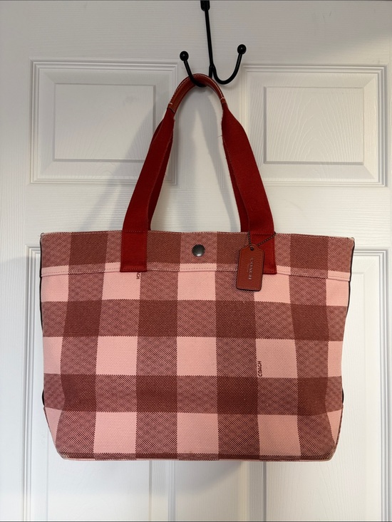 Coach Handbags - Coach Red and Pink Checkered Tote